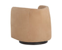 Nubuck Tan Leather Lounge Chair Emilie Swivel by Matho Sun, view 4