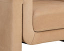 Distressed Brown Nubuck Tan Leather Armchair Romer by Matho Sun, view 6