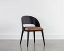 Black Cognac Leather Dining Chair Dezirae by Matho Sun, view 5