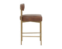 Antique Brass Bravo Cognac Counter Stool Seneca by Matho Sun, view 3