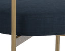 Antique Brass Arena Navy Dining Chairs set of 2 Seneca by Matho Sun, view 6