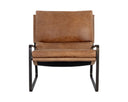 Gunmetal Tan Leather Lounge Chair Zancor by Matho Sun, view 2