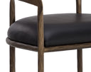 Charcoal Black Leather Barstool Zanatta by Matho Sun, view 5