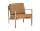 Light Oak Sahara Camel Leather Lounge Chair Gilmore by Matho Sun