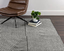 Black / White 5' X 8' Rug Serene Hand-Woven by Matho Sun