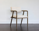 Beige Linen Dining Armchair Ventouz by Matho Sun, view 4