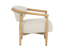 Light Oak Monument Oatmeal Lounge Chair Sigrid by Matho Sun, view 3