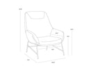 Belfast Oatmeal / Bravo Cognac Lounge Chair Lucier by Matho Sun, view 7