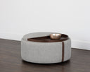 Belfast Heather Grey / Autumn Chestnut Storage Ottoman Borelli Wheeled by Matho Sun, view 6