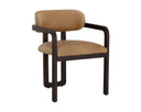 Brown Ludlow Sesame Leather Dining Armchair Madrone by Matho Sun