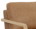 Rustic Oak Ludlow Sesame Leather Lounge Chair Castell Swivel by Matho Sun, view 6