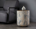 Marble Look Antique Brass End Table Diaz by Matho Sun, view 4