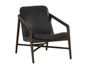 Distressed Brown Brentwood Charcoal Leather Lounge Chair Cinelli by Matho Sun
