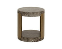 Marble Look Dark Emperador End Table Cavette by Matho Sun, view 3