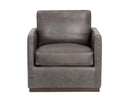 Marseille Concrete Leather Lounge Chair Portman Swivel by Matho Sun, view 2