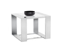 Stainless Steel High Gloss White End Table Dalton by Matho Sun