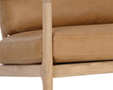 Light Oak Sahara Camel Leather Lounge Chair Gilmore by Matho Sun, view 6