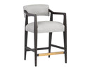 Saloon Light Grey Leather Counter Stool Keagan by Matho Sun, view 2