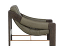 Brown Ludlow Dark Olive Leather Lounge Chair Rafferty by Matho Sun, view 3
