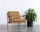 Light Oak Sahara Camel Leather Lounge Chair Gilmore by Matho Sun, view 5