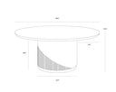 Round Rustic Oak 68" Dining Table Kalla by Matho Sun, view 6