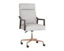 Brown Saloon Light Grey Leather Office Chair Collin by Matho Sun
