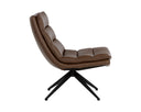 Missouri Mahogany Leather Lounge Chair Keller Swivel by Matho Sun, view 3