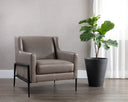 Alpine Grey Leather Lounge Chair Talula by Matho Sun, view 5