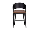 Black Cognac Leather Counter Stool Dezirae by Matho Sun, view 2