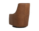 Cognac Leather Lounge Chair Carmine Swivel by Matho Sun, view 4