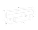 Meg Taupe / Porcini Taupe Bench Odella by Matho Sun, view 5