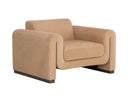 Distressed Brown Nubuck Tan Leather Armchair Romer by Matho Sun