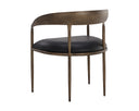 Charcoal Black Leather Dining Armchair Zanatta by Matho Sun, view 4