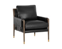 Distressed Brown Cortina Black Leather Armchair Mauti by Matho Sun, view 2