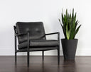 Black Black Leather Lounge Chair Gilmore by Matho Sun, view 5