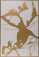 40" X 60" Gold Floater Frame Abstract Fractured Fix by Matho Sun