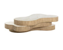 Travertine Look Cream Coffee Table Geddes by Matho Sun, view 3