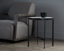 White Marble End Table Willem by Matho Sun, view 3