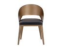 Antique Brass Charcoal Black Leather Dining Chair Dezirae by Matho Sun, view 2