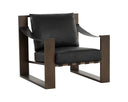 Antique Bronze Charcoal Black Leather Lounge Chair Berke by Matho Sun