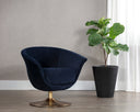 Quilted Abbington Navy Lounge Chair Carine Swivel by Matho Sun, view 5