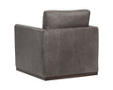 Marseille Concrete Leather Lounge Chair Portman Swivel by Matho Sun, view 4