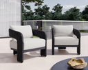Black Louis Cream Lounge Chair Pylos by Matho Sun, view 5