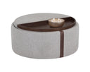 Belfast Heather Grey / Autumn Chestnut Storage Ottoman Borelli Wheeled by Matho Sun, view 2