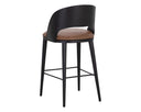 Black Cognac Leather Barstool Dezirae by Matho Sun, view 4
