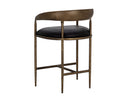 Charcoal Black Leather Counter Stool Zanatta by Matho Sun, view 4