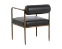 Charcoal Black Leather Dining Armchair Ajani by Matho Sun, view 4