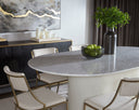 Oval White Marble 84" Dining Table Paloma by Matho Sun, view 4