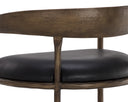 Charcoal Black Leather Barstool Zanatta by Matho Sun, view 7