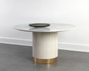 Round White Marble 54" Dining Table Paloma by Matho Sun, view 3